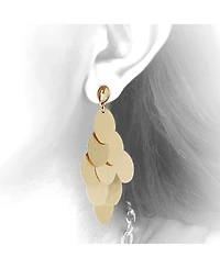 Jessica Simpson Dangling Petal Earrings Gold-Tone, Large Drop Earrings for Women