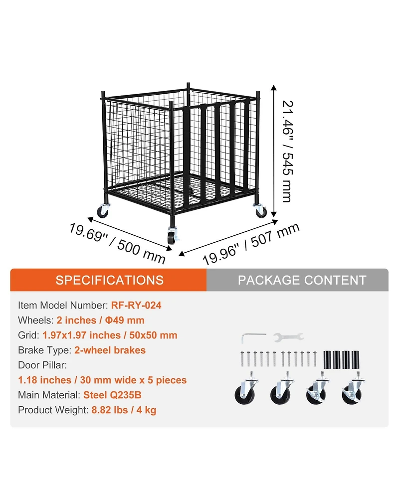 Sevorley Rolling Sports Ball Storage Cart, Lockable Steel Ball Cage Organizer with Elastic Straps and Wheels