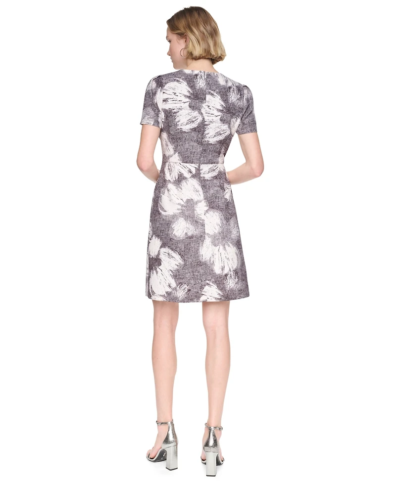 Dkny Women's Short Sleeve Crew Neck Sheath Dress