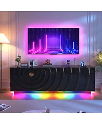 Vlsrka 63" Modern Tv Stand with Motion Sensor Led Light and Built-In Charging