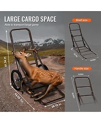 Sevorley Folding Deer Cart, 300 lb Game Hauler with 15-Inch Solid Rubber Wheels