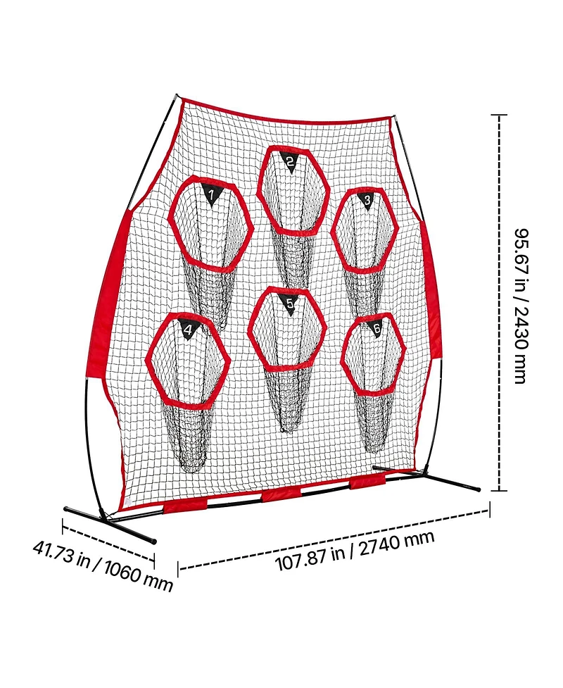 Sevorley 8 x 8 ft Football Throwing Net with 6 Target Pockets, Qb Passing Accuracy Trainer