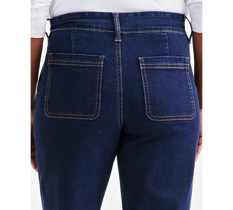 Style & Co Women's High-Rise Straight-Leg Pull-On Utility Jeans, Macy's Exclusive