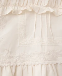 Mango Women's Embroidered Details Ruffled Top