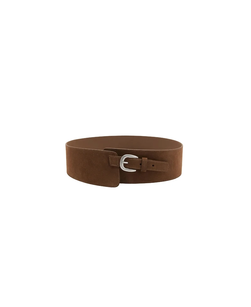 Mango Women's Wide Split Leather Belt