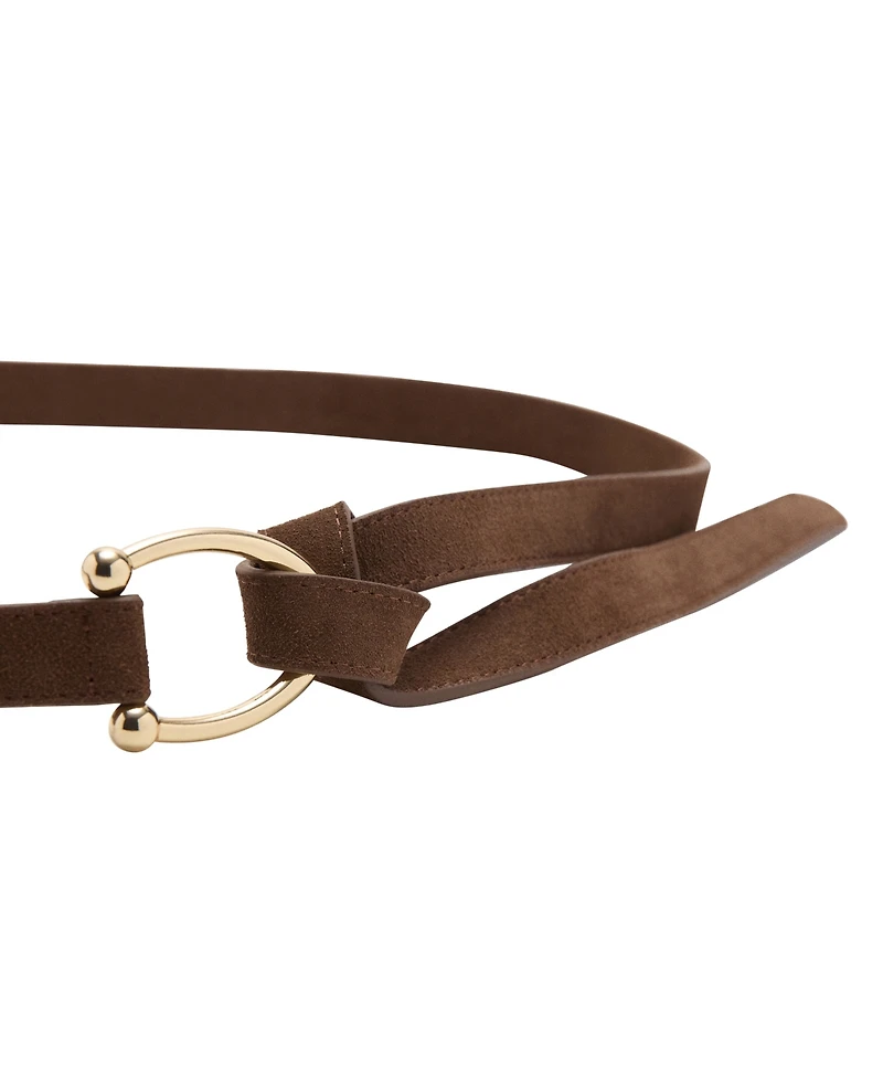 Mango Women's Thin Suede Leather Belt