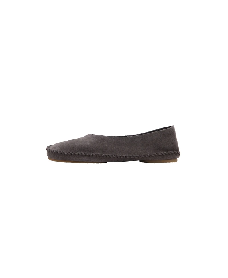 Mango Women's Stitching Detail Split Leather Shoes