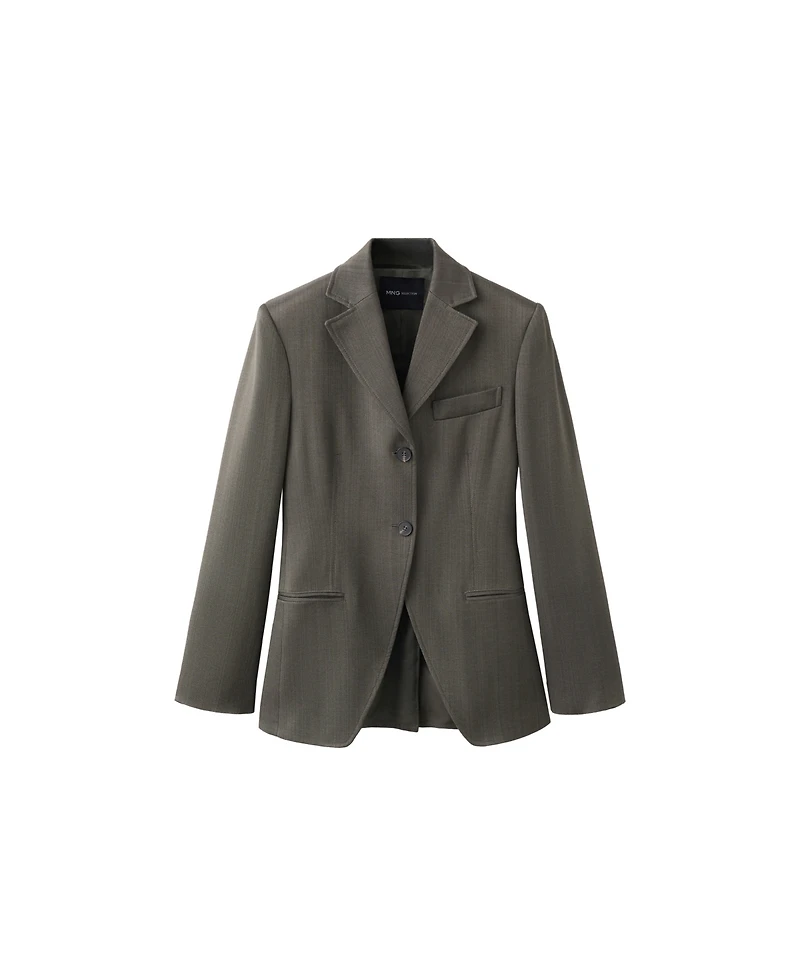Mango Women's Fitted Waist Suit Jacket