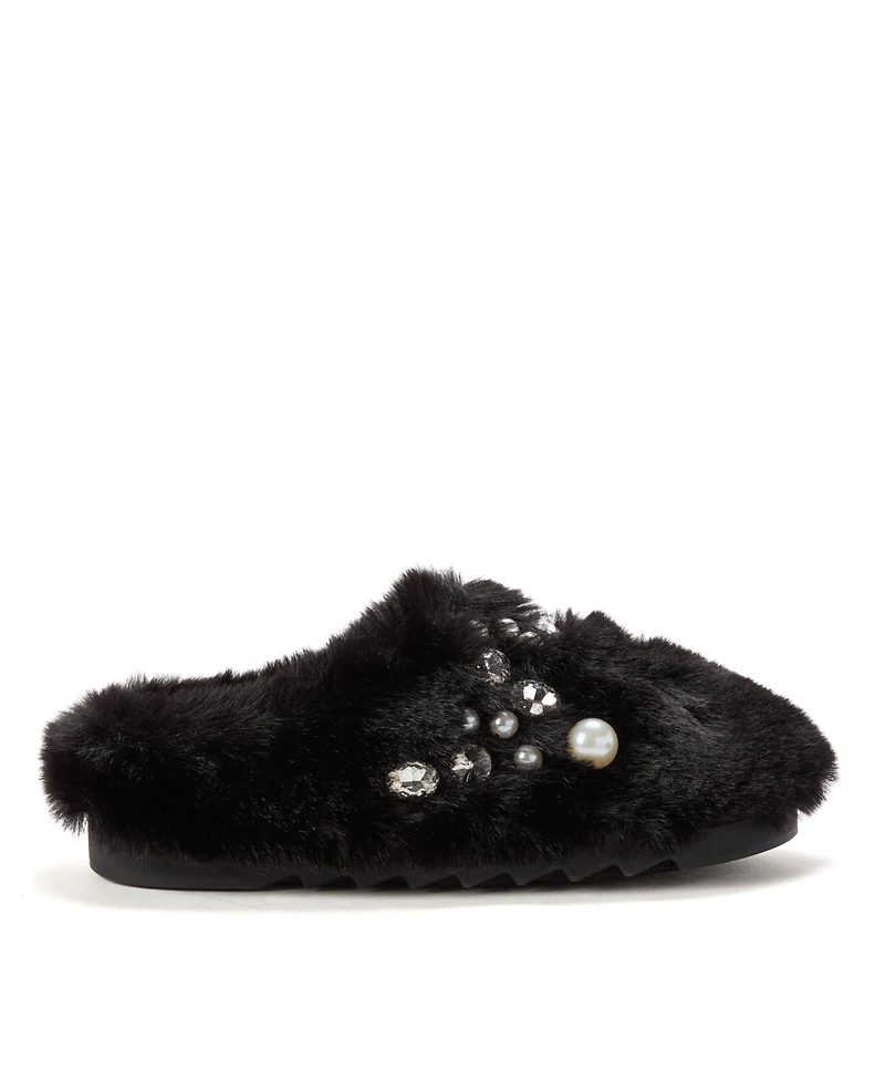 Dearfoams Women's Annabelle Pile Clog Slipper with Embellishment