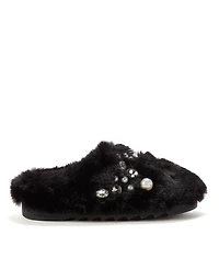 Dearfoams Women's Annabelle Pile Clog Slipper with Embellishment
