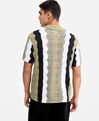 Mode of One Men's Lightweight Open-Knit Wave Polo Sweater, Macy's Exclusive