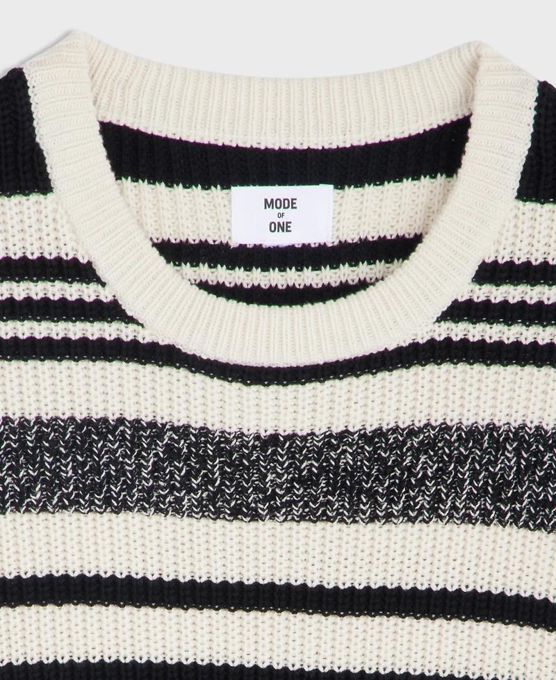 Mode of One Women's Graphic Boxy-Fit Crewneck Sweater, Macy's Exclusive