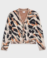 Mode of One Men's Animal-Print Relaxed-Fit Cardigan, Macy's Exclusive