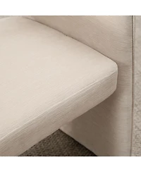 Maison Boucle Modern Upholstered Dining Armchairs Set of 2, Chenille Fabric, Curved Barrel Back, Open Back Design, Waterfall Base