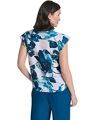 Calvin Klein Women's Ruffle Front Collared Blouse
