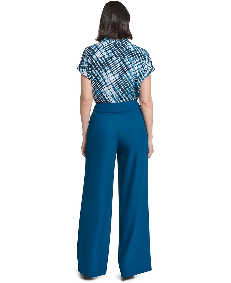 Calvin Klein Women's Whitney High-Rise Wide-Leg Pants