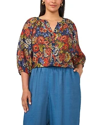 Vince Camuto Plus Raglan-Sleeve Button-Down Blouse