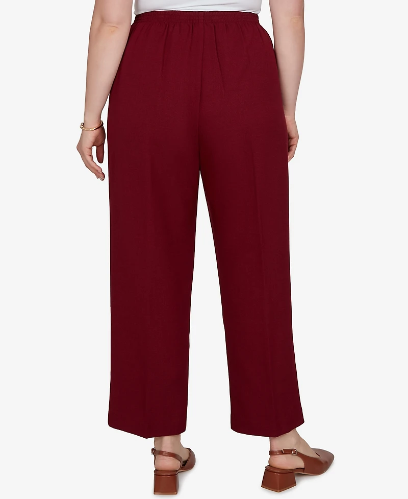 Alfred Dunner Plus Union Square Textured Cranberry Pants