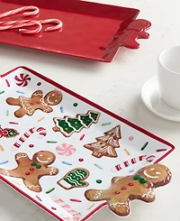 Tinsel And Frost Melamine Gingerbread Tray, Set of 2