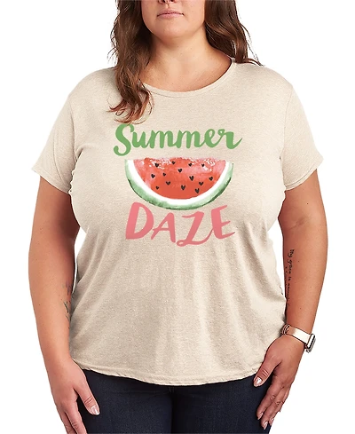 Hybrid Apparel Plus Short-Sleeve Graphic Watermelon Summer Tee