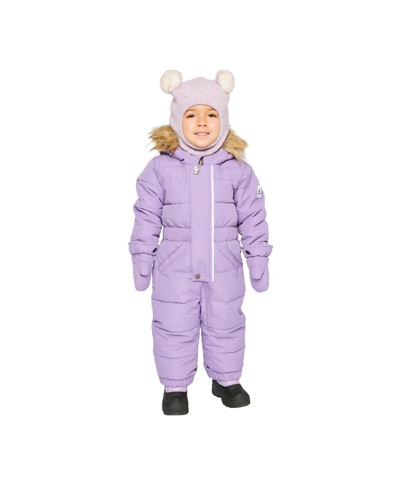Deux par Baby Girls 6M To 24M Original One Piece Puffy Snowsuit with Removable Mittens and Boots