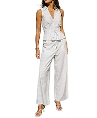 Cupshe Women's Soft Bliss Striped Peplum Wide-Leg Top and Pants Set