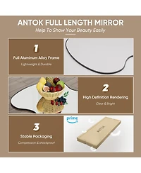 Antok Full Length Mirror, 71"x32" Wavy Mirror Full Length with Stand for Bedroom, Living Room Cloakroom