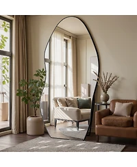 Antok Full Length Mirror, 76"x36" Irregularly shaped Floor Mirror for Bedroom, Hanging Mounted for Living Room Cloakroom