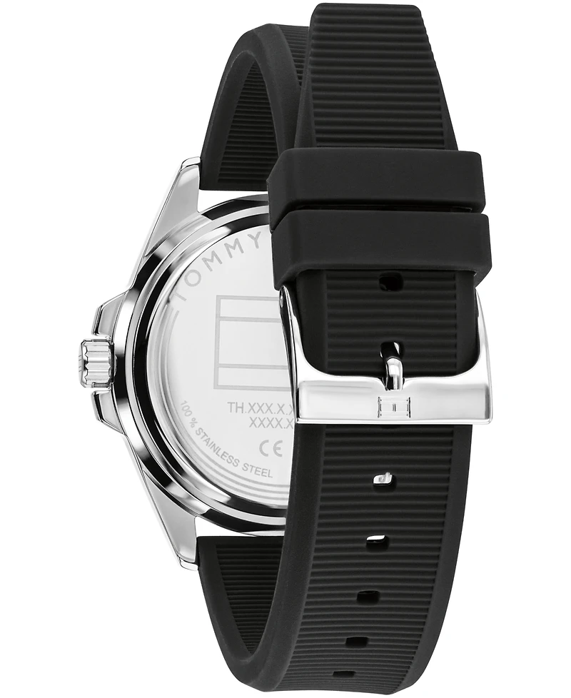 Tommy Hilfiger Men's Quartz Black Silicone Strap Watch 42mm