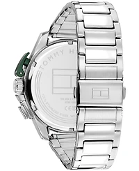 Tommy Hilfiger Men's Chronograph Silver-Tone Stainless Steel Bracelet Watch 44mm