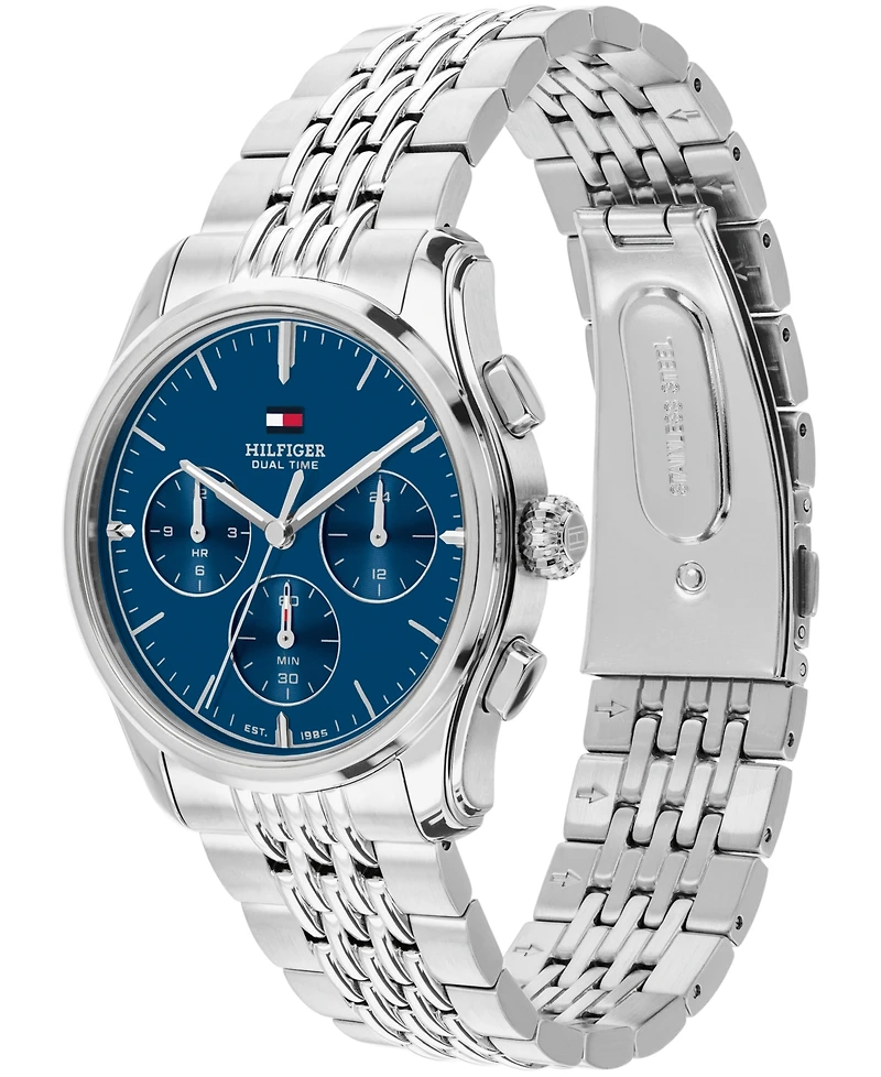Tommy Hilfiger Men's Multi-Function Silver-Tone Stainless Steel Bracelet Watch 38mm
