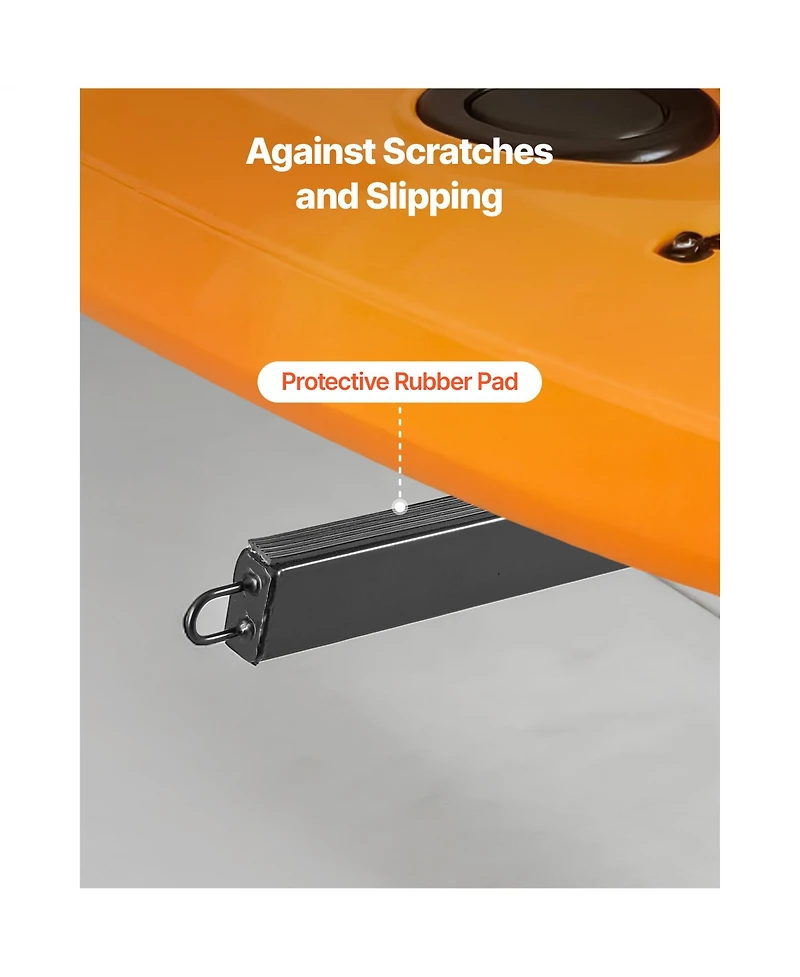 Sevorley 2-Kayak Wall-Mounted Storage Rack, Adjustable Heavy-Duty Steel Stand, 200 lb Capacity
