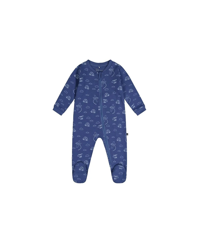Deux par Baby Boy 3M-24M Cotton One Piece Pajama Transport Print
