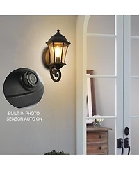 Asagikoiai 2-Pack Metal Outdoor Wall Lanterns, Waterproof Sconce Lights for Garage, Patio, Porch