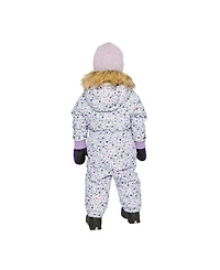 Deux par Baby Girl ( 6M to 24 M ) Original One Piece Puffy Snowsuit with Removable Mittens and Boots Printed Mini Flowers