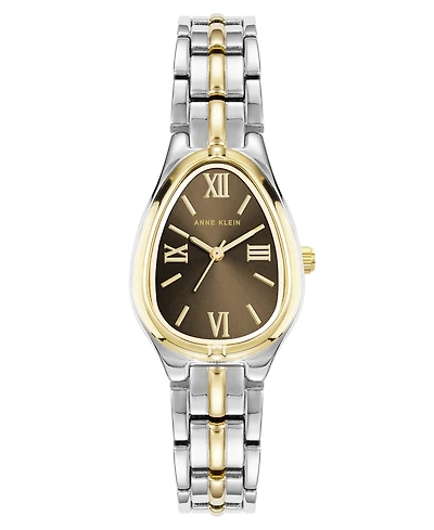 Anne Klein Women's Quartz Tear Drop Brown Two-Tone Alloy Metal Bracelet Watch 30 x 25mm