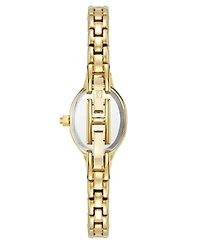 Anne Klein Women's Quartz Oval Black Dial Gold-Tone Alloy Metal Bracelet Watch 18mm