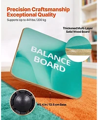 Sevorley 360 Rotating Wooden Balance Board Trainer, 3-Level Adjustable Wobble Board