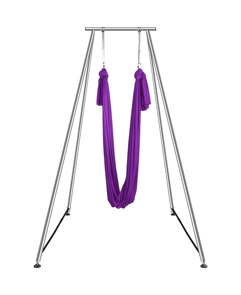 Sevorley Aerial Yoga Stand with Hammock, 9.67 ft Steel Frame, 13.1 Yards Silk, 551 lbs