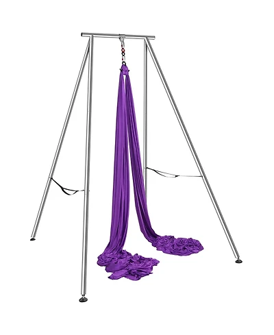 Sevorley Aerial Yoga Stand with Hammock, 9.67 ft Steel Frame, 13.1 Yards Silk, 551 lbs