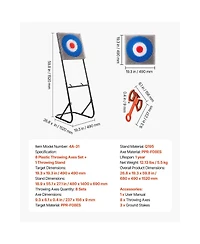 Sevorley Axe Throwing Game Set, Bristle Target with 8 Axes and Foldable Steel Stand