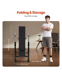 Sevorley Adjustable Weight Bench with Squat Rack, Foldable Bench Press for Home Gym
