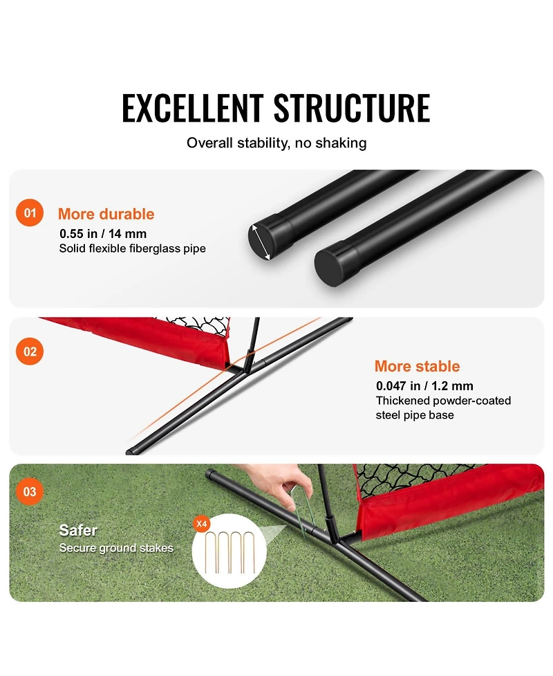 Sevorley 16 x 10 feet Barricade Backstop Net, Portable Multi-Sport Barrier Screen with Carry Bag