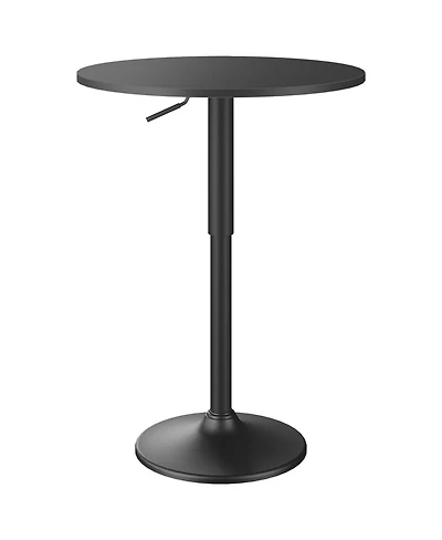 Slickblue Round Bar Table with Adjustable Height and Stable Base for Kitchen, Cafe and Pub