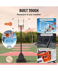 Sevorley Portable Basketball Hoop, 7.6-10 ft Adjustable Height System