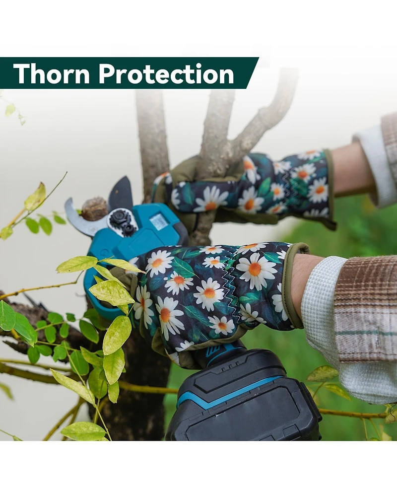 Xdovet Women's Printed Touchscreen Garden Gloves Thorn-proof Grip Work