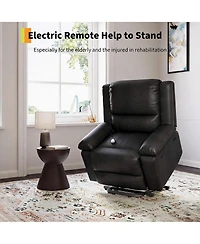 homfan Power Lift Recliner Chair, Heat and Massage, Pu Leather Electric Lift for Elderly And Mobility Impaired,Reclining Sofa