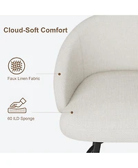 homfan Bar Stools Set of 8, 360 degrees Swivel Counter Height with Back, Polyester Knit Upholstered 25.4 Modern Chair, Metal Frame with Footrest