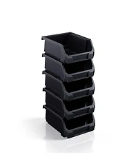 Sorbus Small Open Front Stackable Garage Storage Bin - Heavy Duty Plastic Organizer Tote for Tools, Hardware and Shelving