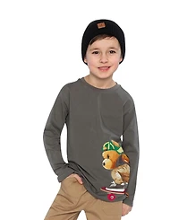 Deux par Deux Little and Big Boy 6-12 Long Sleeve Cotton T-Shirt